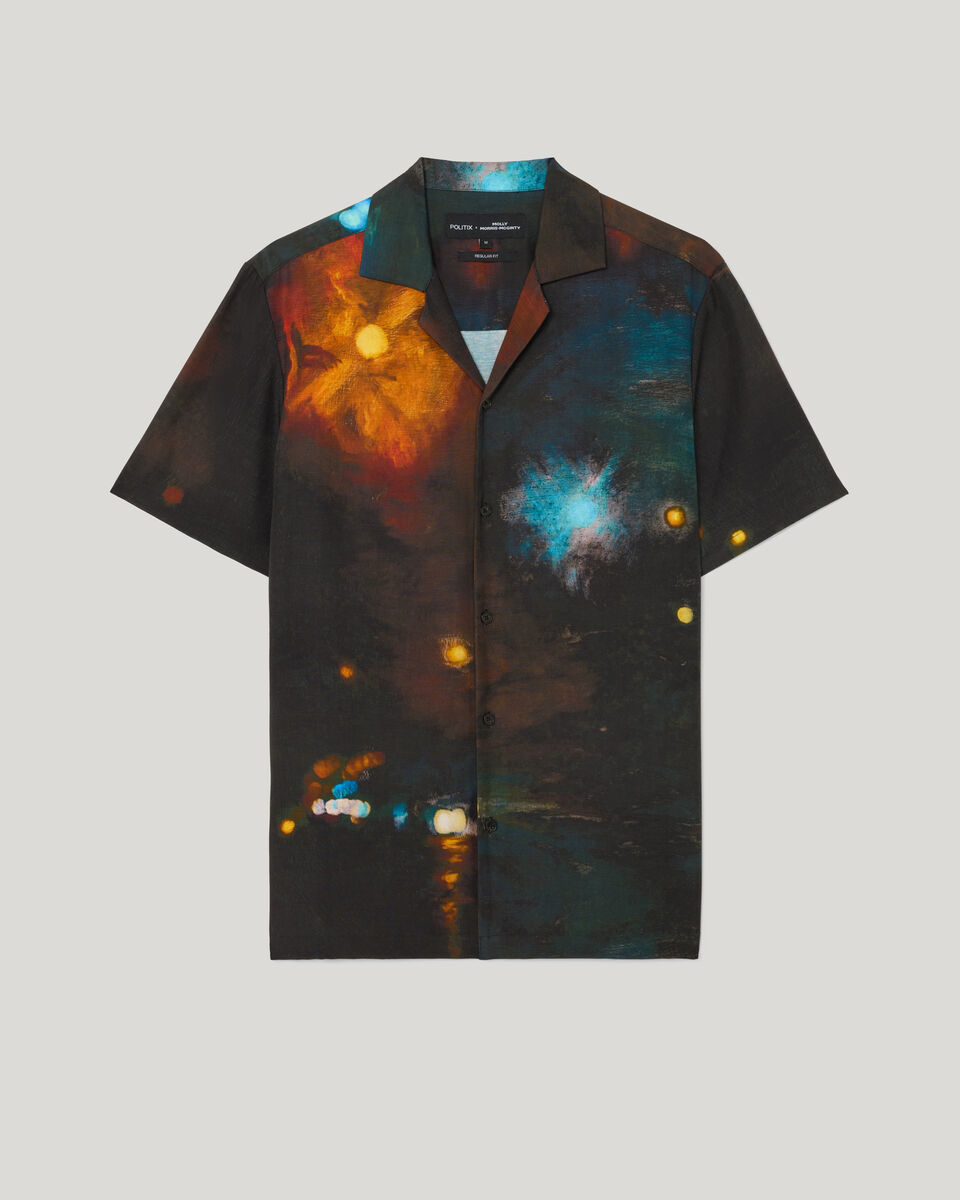POLITIX x RMIT Printed Shirt, Black POLITIX x RMIT Printed Shirt, Black, hi-res